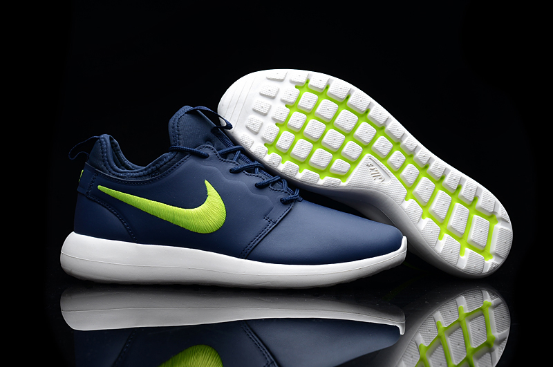 Women Nike Roshe 2 Leather PRM Blue Green Shoes - Click Image to Close